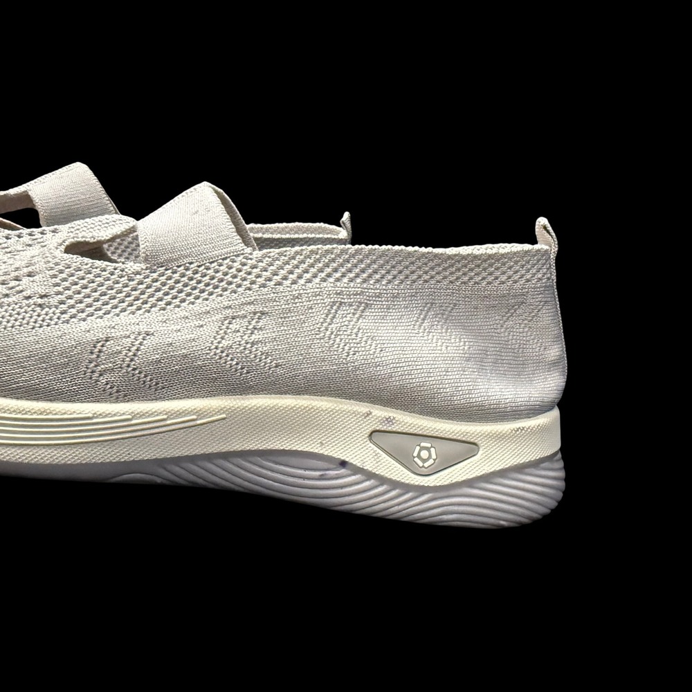 Orthowalk 9 Light Grey Knit Mary Jane Slip On Orthopedic Walking Sneaker Comfort - Picture 5 of 8